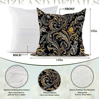 Waterproof Cotton Linen Pillow Covers 18", Vintage Floral Print singular