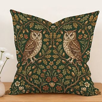 Waterproof Cotton Linen Pillow Covers 18", Vintage Floral Print singular