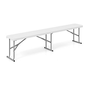 6 Feet Plastic Folding Bench Picnic Camping Dining Seat with Carrying Handle