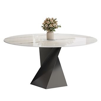 Modern Faux Marble Dining Table