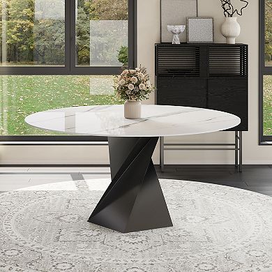 Modern Faux Marble Dining Table