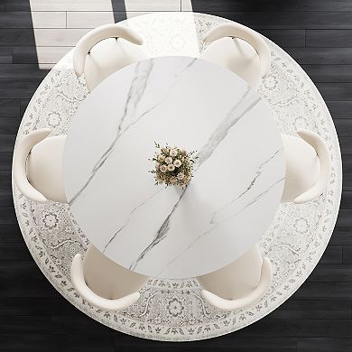 Modern Faux Marble Dining Table