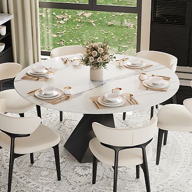 Modern Faux Marble Dining Table