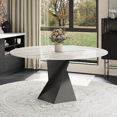 Modern Faux Marble Dining Table