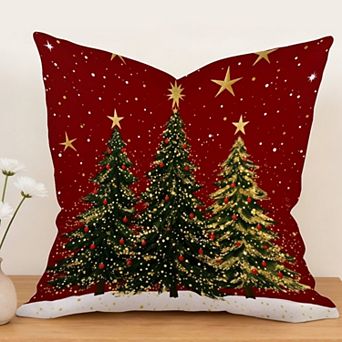 Home Outdoor/Indoor Decorative Throw Pillow Cover singular - 18x18 Waterproof Cotton Linen Fabric