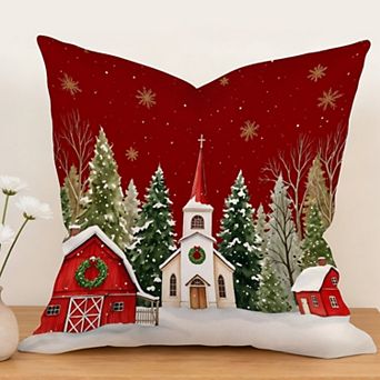 Home Outdoor/Indoor Decorative Throw Pillow Cover singular - 18x18 Waterproof Cotton Linen Fabric
