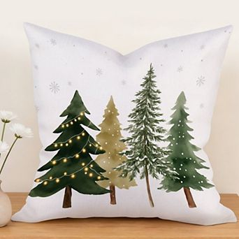 Home Outdoor/Indoor Decorative Throw Pillow Cover singular - 18x18 Waterproof Cotton Linen Fabric