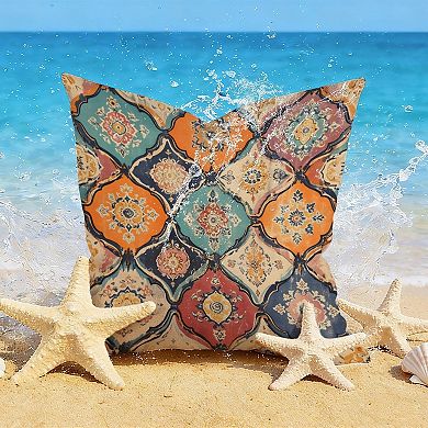 Vintage Boho Printed Indoor/Outdoor Throw Pillow Cover 18x18 Inch