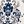 Navy Grey Damask