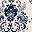 Navy Grey Damask