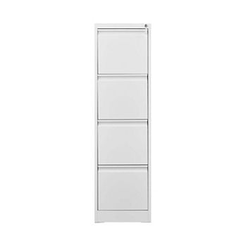 4-Drawer Vertical Narrow Metal File Cabinet with Lock, Space-Saving Office Storage
