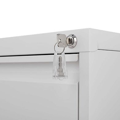 4-Drawer Vertical Narrow Metal File Cabinet with Lock, Space-Saving Office Storage