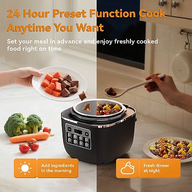 Fullwill 3-Quart Electric Pressure Cooker - Compact Multi-Cooker with Non-Stick Ceramic Pot