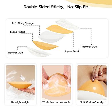 Ultra Boost Bra Inserts Double-Sided Adhesive Bra Pads Sticky Bikini Padding Push Up Inserts
