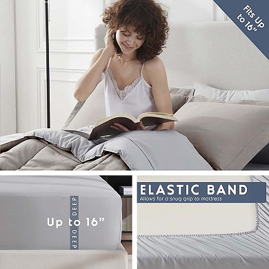 Nestl Reversible Comforter Set Bed in a Bag with Ice Pillow