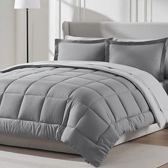Nestl Reversible Comforter Set Bed in a Bag with Ice Pillow
