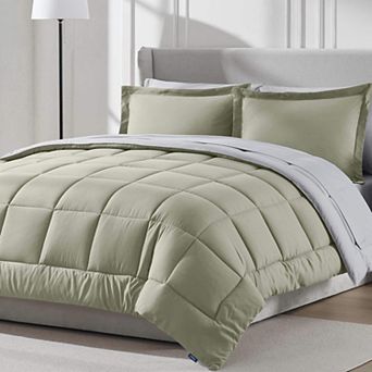 Nestl Reversible Comforter Set Bed in a Bag with Ice Pillow