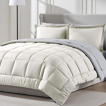 Nestl Reversible Comforter Set Bed in a Bag with Ice Pillow