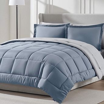 Nestl Reversible Comforter Set Bed in a Bag with Ice Pillow