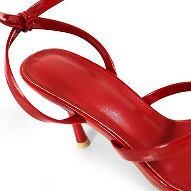 Agnes-2 Patent Ankle Strap Stiletto Heel Dress Sandals