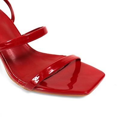 Agnes-2 Patent Ankle Strap Stiletto Heel Dress Sandals