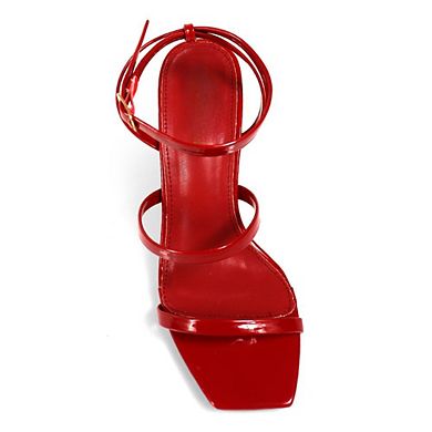 Agnes-2 Patent Ankle Strap Stiletto Heel Dress Sandals