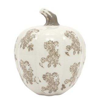 Celebrate Together™ Fall Small Ceramic Leaf Toile Pumpkin Table Decor