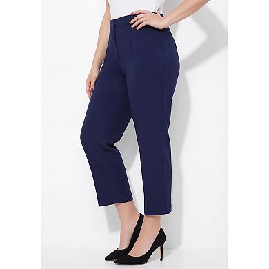 Catherines Women's Plus Size Petite Right Fit Slim Crop Pant