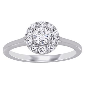 Stella Grace 14k White Gold 5/8 Carat T.W. Lab-Grown Diamond Halo Engagement Ring