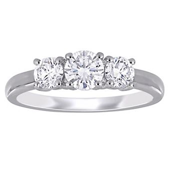 Stella Grace 14k White Gold 1 Carat T.W. Lab-Grown Diamond 3-Stone Engagement Ring