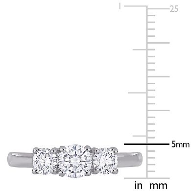 Stella Grace 14k White Gold 1 Carat T.W. Lab-Grown Diamond 3-Stone Engagement Ring