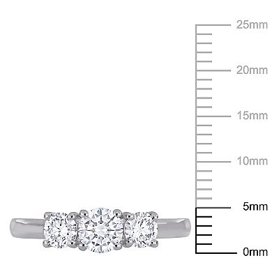 Stella Grace 14k White Gold 1 Carat T.W. Lab-Grown Diamond 3-Stone Engagement Ring