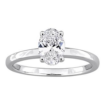 Stella Grace 10k White Gold 1 Carat T.W. Lab-Grown Diamond Oval Solitaire Engagement Ring