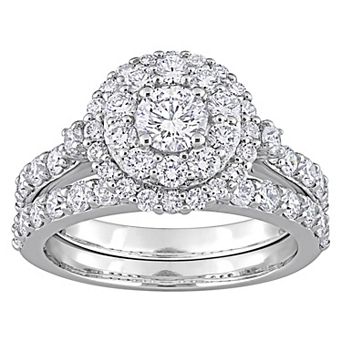 Stella Grace 14k Gold 1 3/4 Carat T.W. Lab-Grown Diamond Double Halo Bridal Ring Set