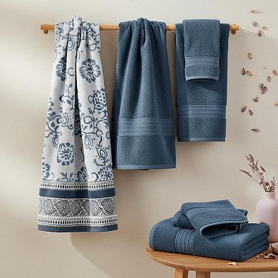 Floral Trail 6-piece Cotton Towel Set Reversible Yarn Dyed Jacquard Absorbent Quick Dry Soft Durable