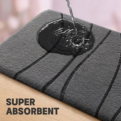 Memory Foam Bathroom Rug Set 5 Piece Ultra Absorbent Non-Slip Machine Washable Dry Quickly