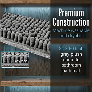Luxury Shaggy Bath Mat Ultra Soft Absorbent Non Slip Washable Bathroom Rug Runner
