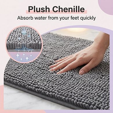Luxury Shaggy Bath Mat Ultra Soft Absorbent Non Slip Washable Bathroom Rug Runner
