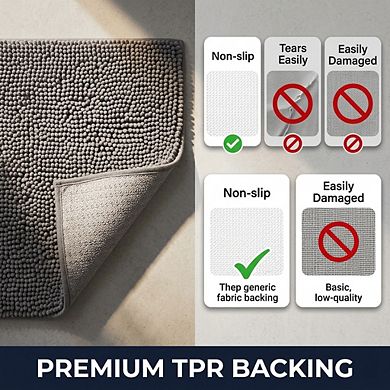 Luxury Shaggy Bath Mat Ultra Soft Absorbent Non Slip Washable Bathroom Rug Runner