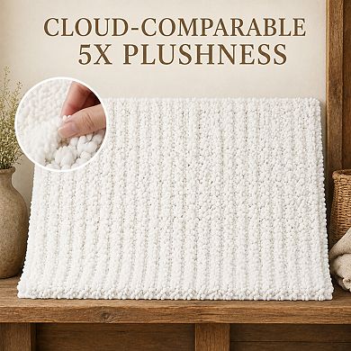 Non Slip Washable Extra Thick Soft Chenille Absorbent Quick Dry Bath Mat