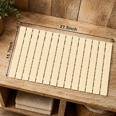 Non Slip Shower Mat Suction Cups Drain Holes Eco Friendly Easy Dry Cuttable