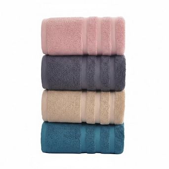 Large Bath Towel Set 4 Pack 30x60 in Cotton Soft Absorbent Durable for Home Spa Gym