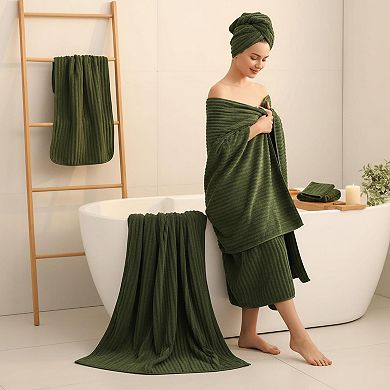 Oversized Bath Towel Set 6 Piece 40x80 Microfiber Super Soft Highly Absorbent Quick Dry Multipurpose