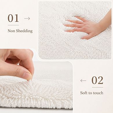 Plush Non Slip Absorbent Microfiber Bath Mat Thick Soft Machine Washable