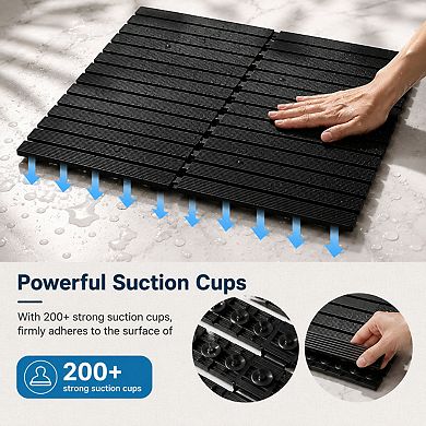 Non Slip Shower Mat 236 Suction Cups Quick Dry Machine Washable Safe Bath Mat