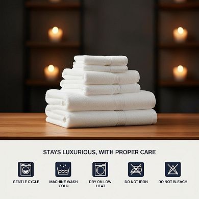Luxury Soft Cotton Hand Towels Highly Absorbent 6-Piece Set