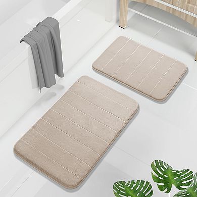 Memory Foam Bathroom Rugs Sets 2 Piece -, Machine Washable Non Slip Floor Carpet for Tub Shower