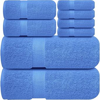 Cotton Towel Set 8 pc Bathroom Towel Set (2 Bath Towels, 2 Hand Towels, 4 Washcloths) Soft