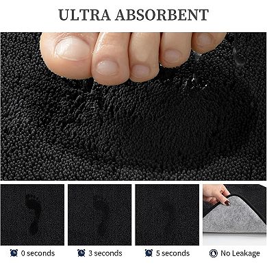 Memory Foam Bathroom Rugs Sets 2 Piece - 0.87" Thick Soft Towel-Like Absorbent Bath Mat Set