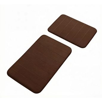 Memory Foam Bathroom Rugs Sets 2 pc - Machine Washable Non Slip Floor Carpet for Tub Shower